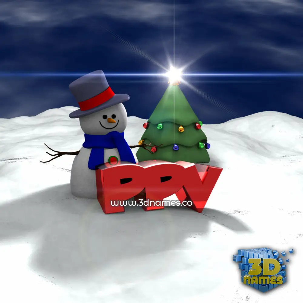 ppv in Happy Xmas style - 3D name wallpaper