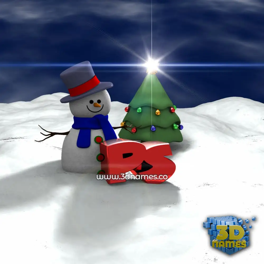ps in Happy Xmas style - 3D name wallpaper