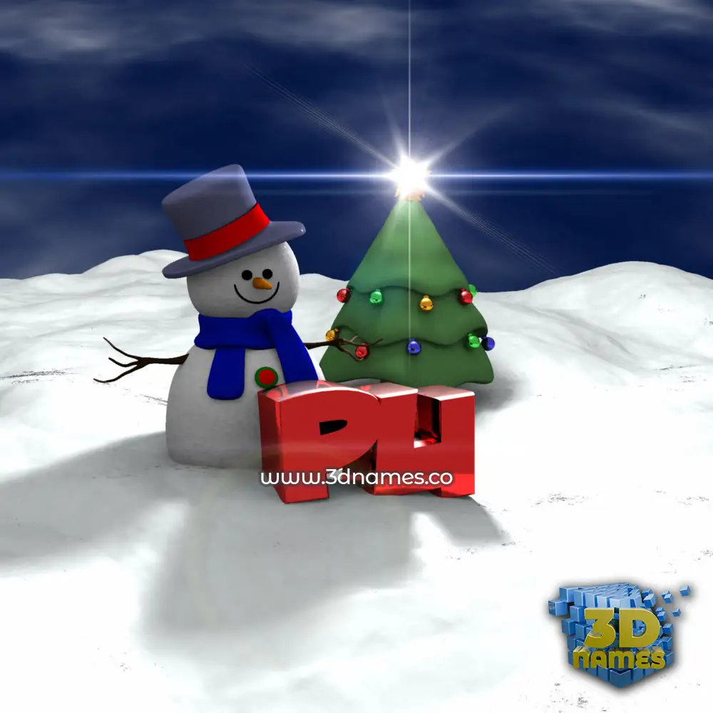 pu in Happy Xmas style - 3D name wallpaper