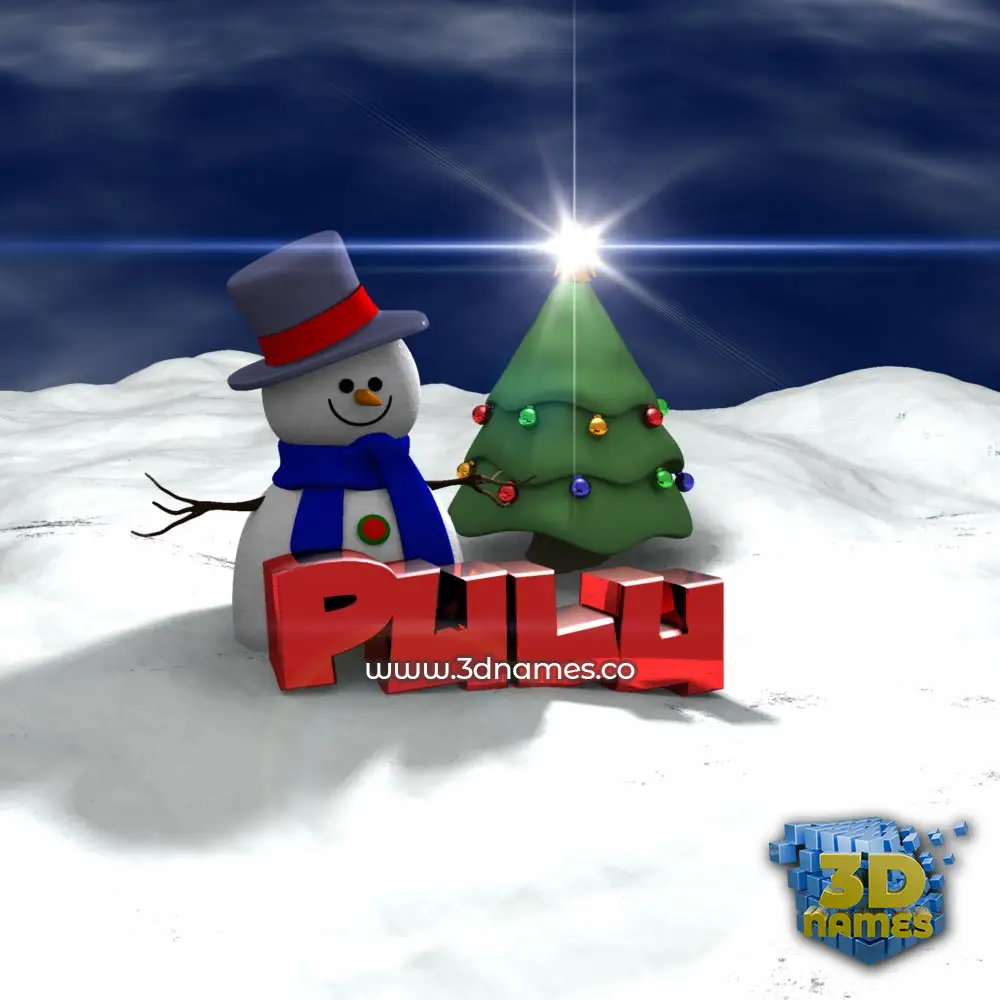 pulu in Happy Xmas style - 3D name wallpaper