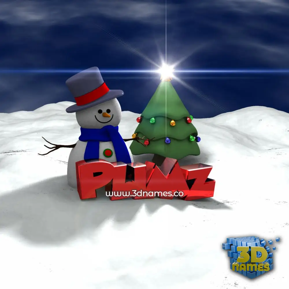 pumz in Happy Xmas style - 3D name wallpaper