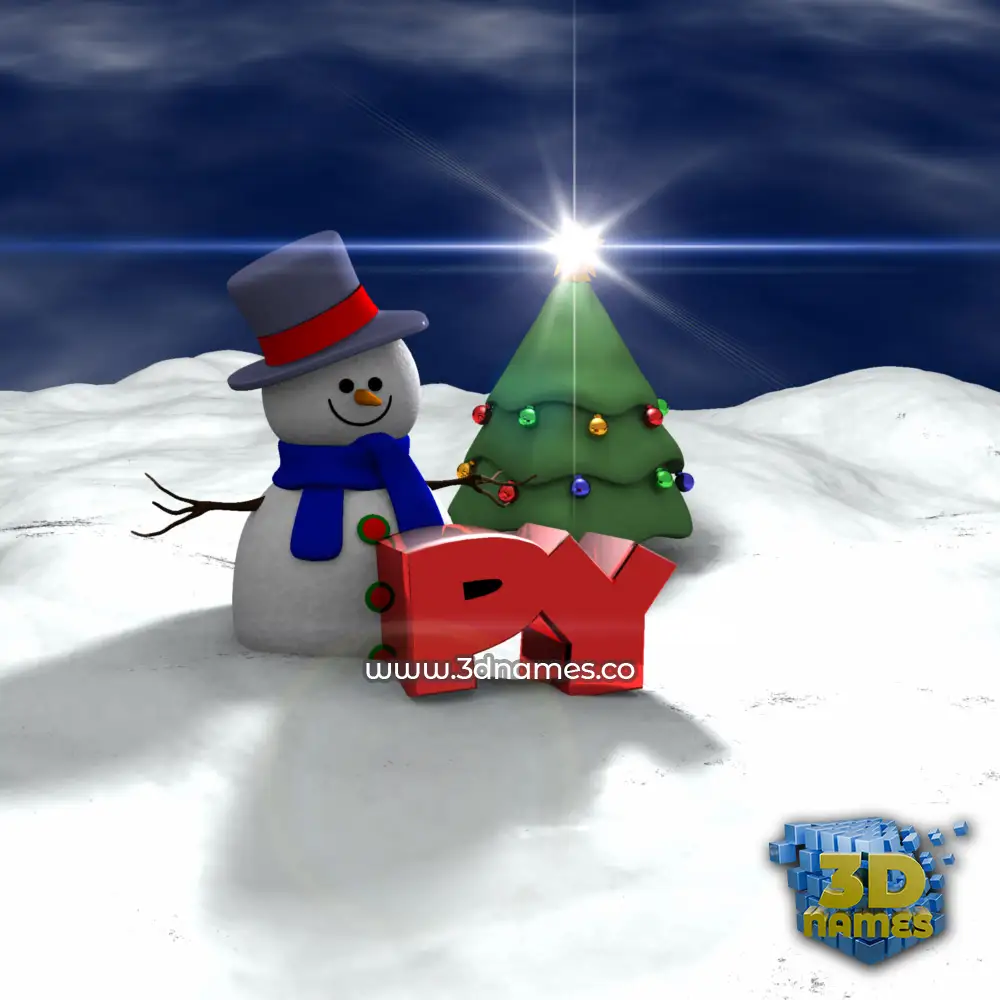 py in Happy Xmas style - 3D name wallpaper