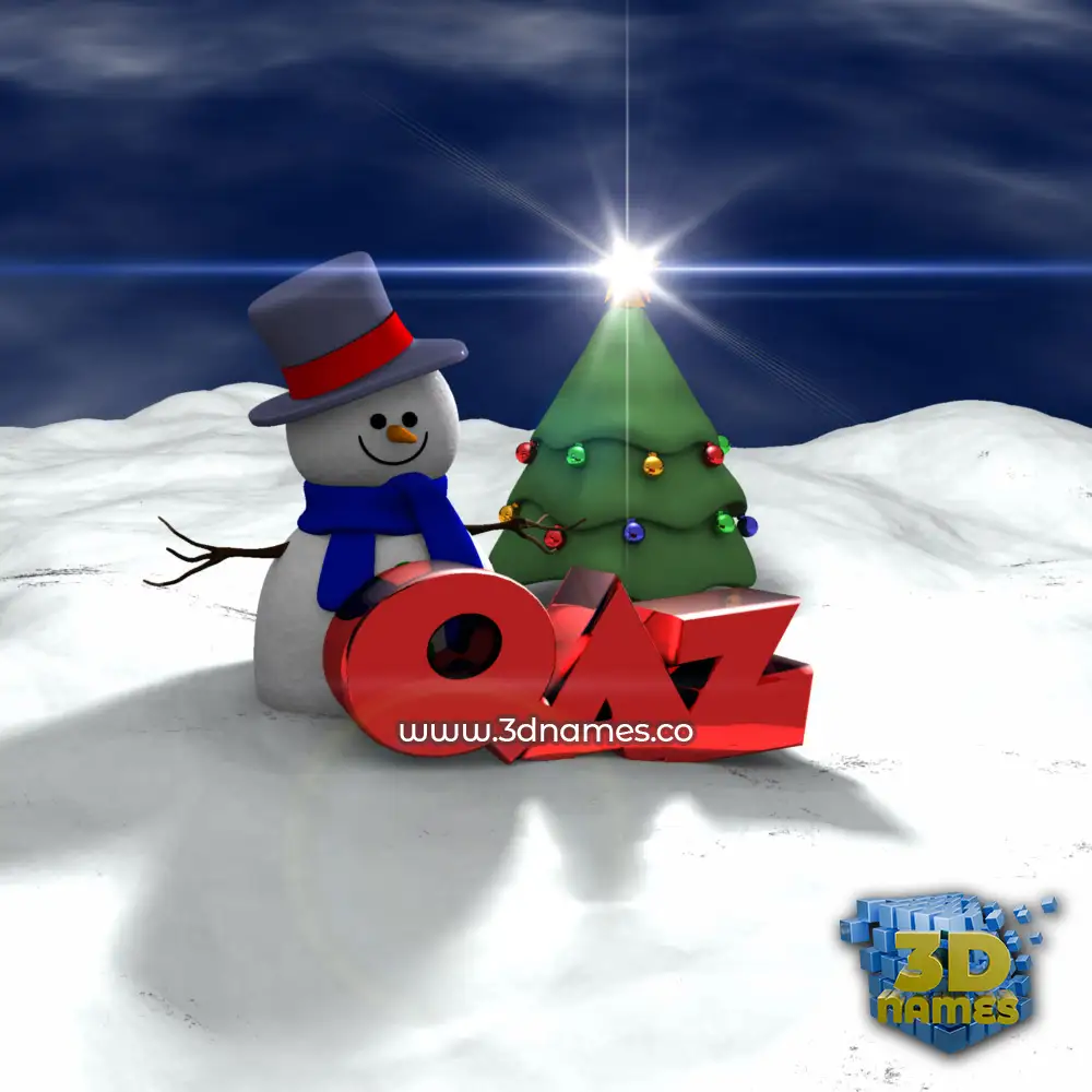 qaz in Happy Xmas style - 3D name wallpaper