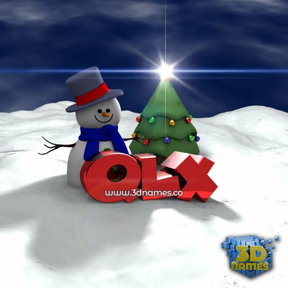 qlx in Happy Xmas style - 3D name wallpaper