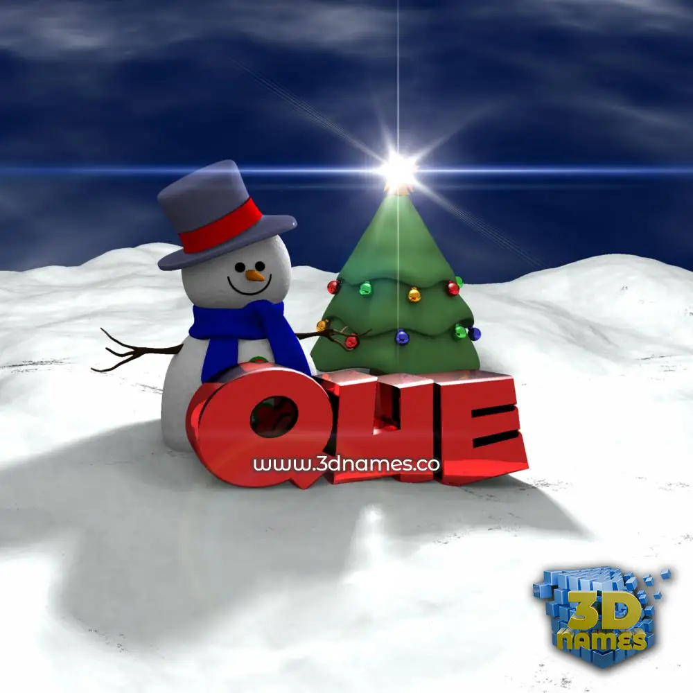 que in Happy Xmas style - 3D name wallpaper