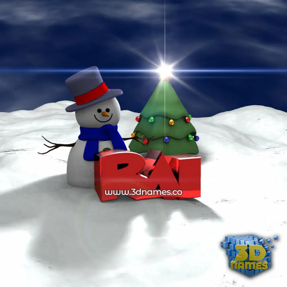 rai in Happy Xmas style - 3D name wallpaper
