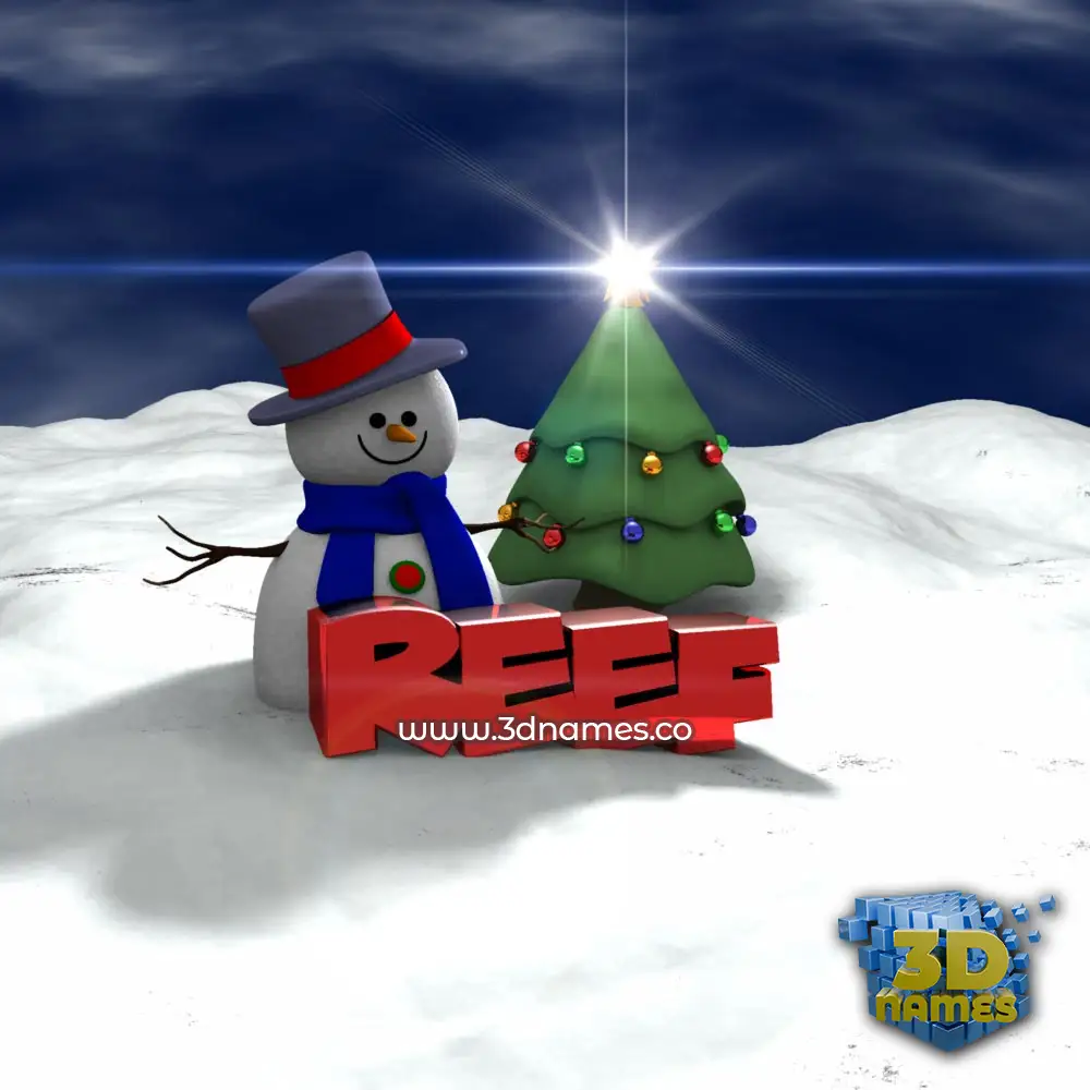 reef in Happy Xmas style - 3D name wallpaper