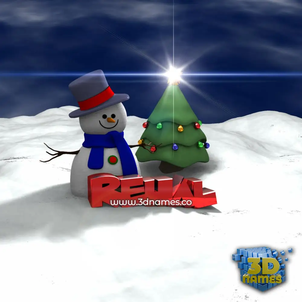 rehal in Happy Xmas style - 3D name wallpaper