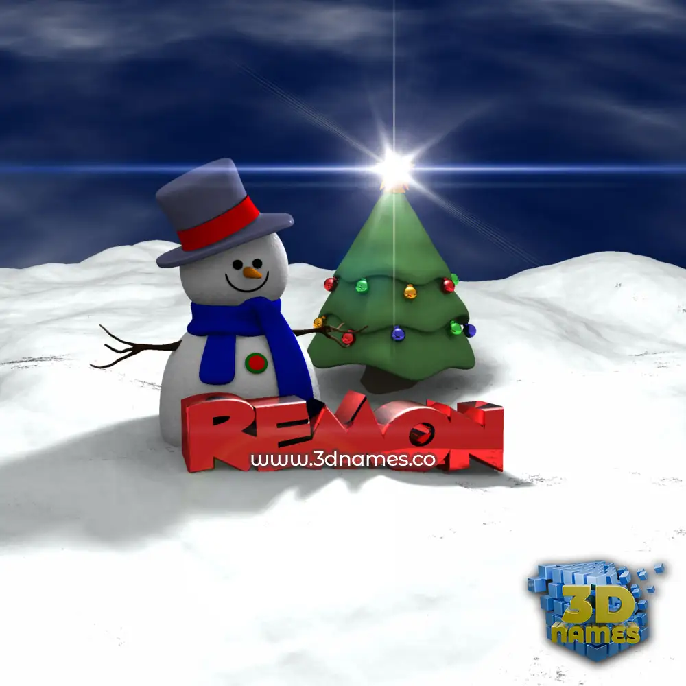 remon in Happy Xmas style - 3D name wallpaper