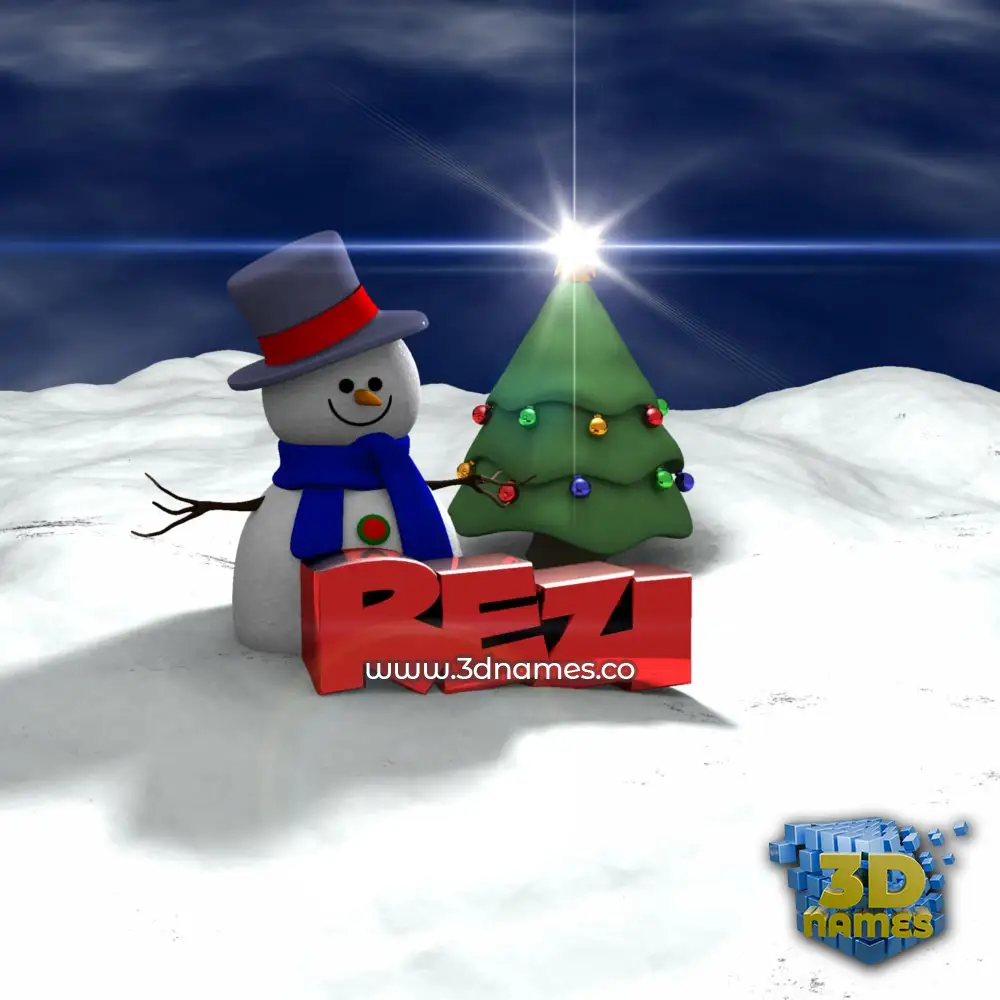 rezi in Happy Xmas style - 3D name wallpaper
