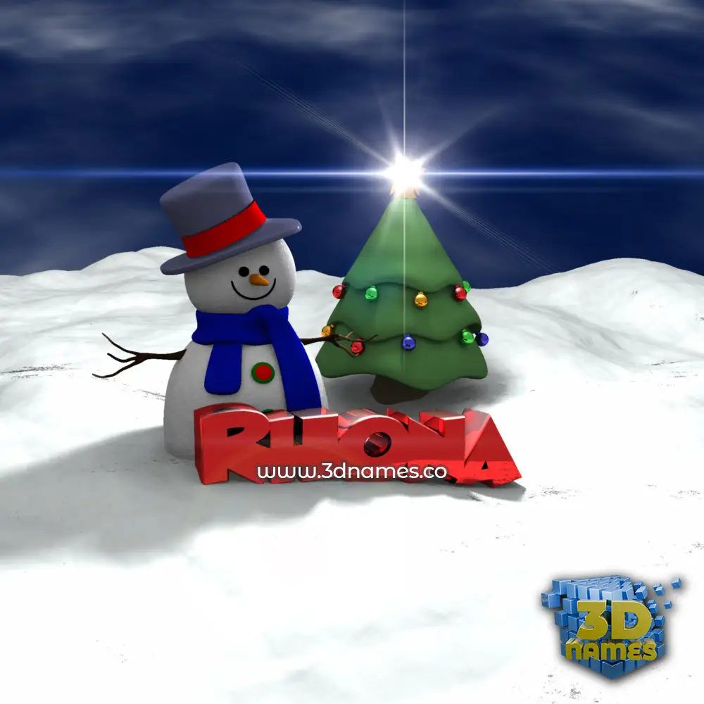 rhona in Happy Xmas style - 3D name wallpaper