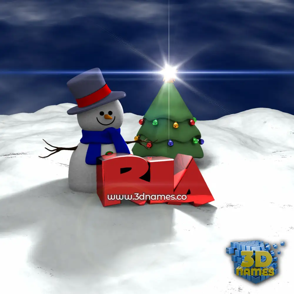 ria in Happy Xmas style - 3D name wallpaper