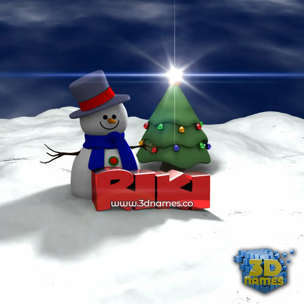 riki in Happy Xmas style - 3D name wallpaper