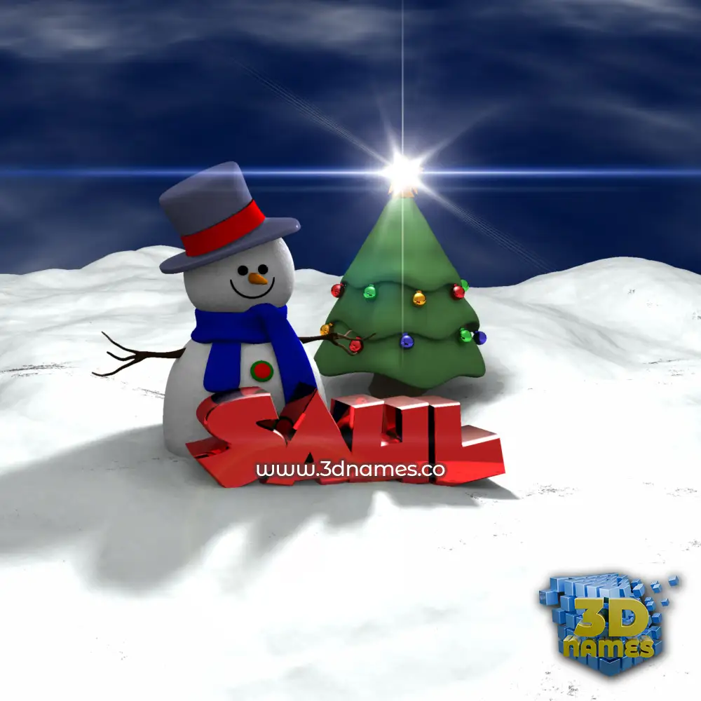 saul in Happy Xmas style - 3D name wallpaper