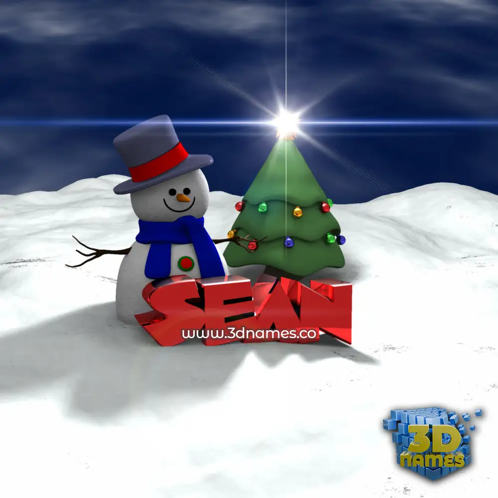 sean in Happy Xmas style - 3D name wallpaper