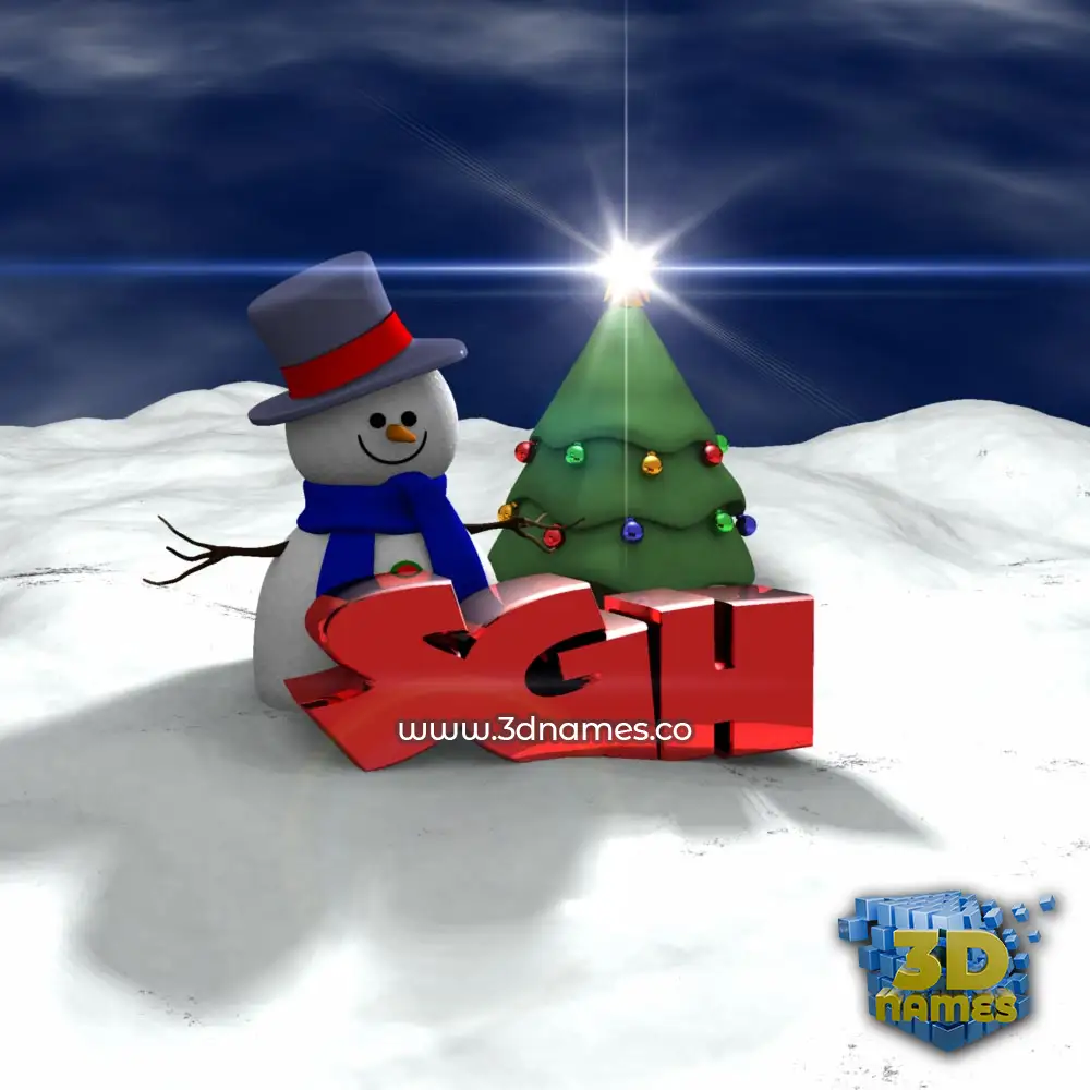 sgh in Happy Xmas style - 3D name wallpaper