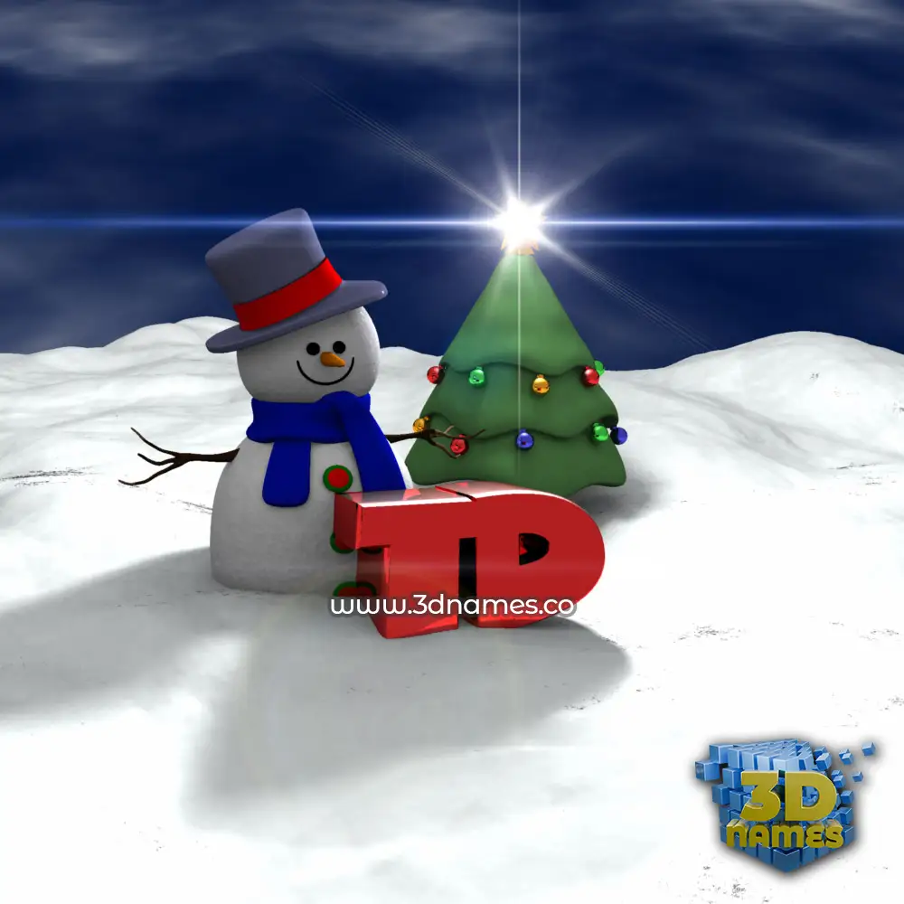 td in Happy Xmas style - 3D name wallpaper