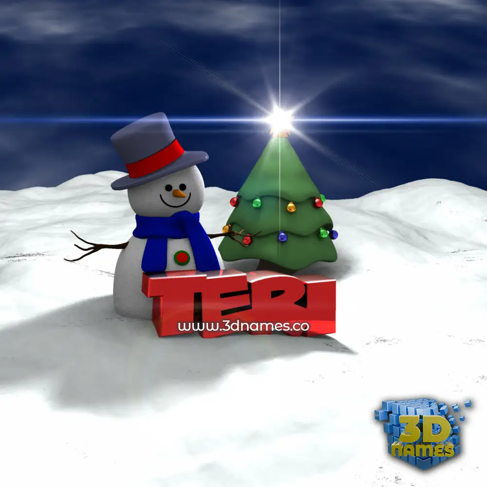 teri in Happy Xmas style - 3D name wallpaper