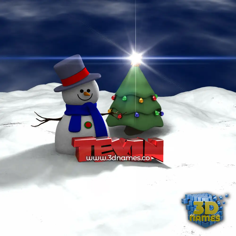 tevin in Happy Xmas style - 3D name wallpaper