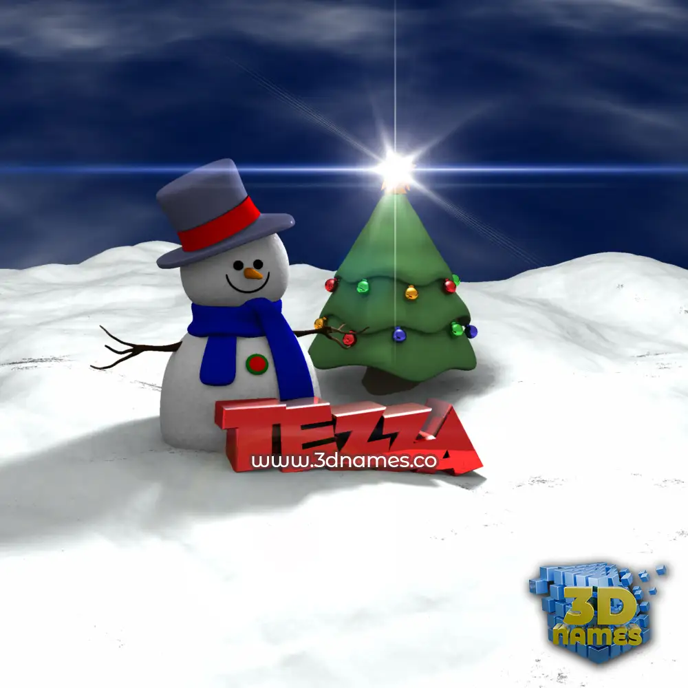tezza in Happy Xmas style - 3D name wallpaper