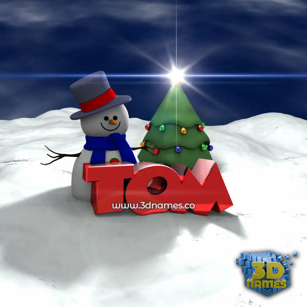 tom in Happy Xmas style - 3D name wallpaper