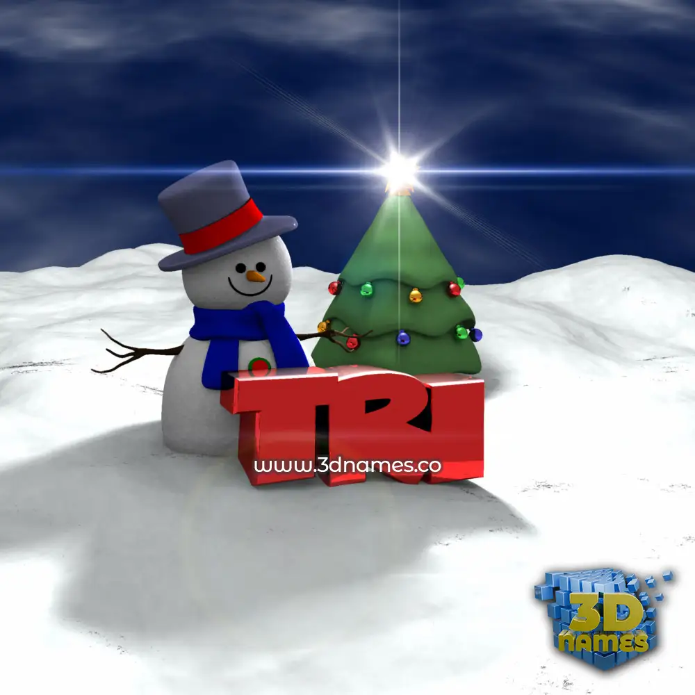 tri in Happy Xmas style - 3D name wallpaper