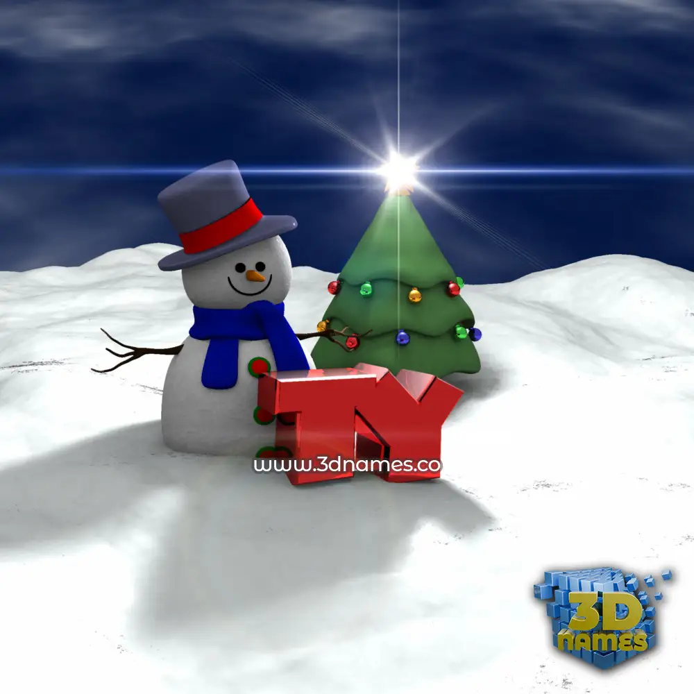 ty in Happy Xmas style - 3D name wallpaper