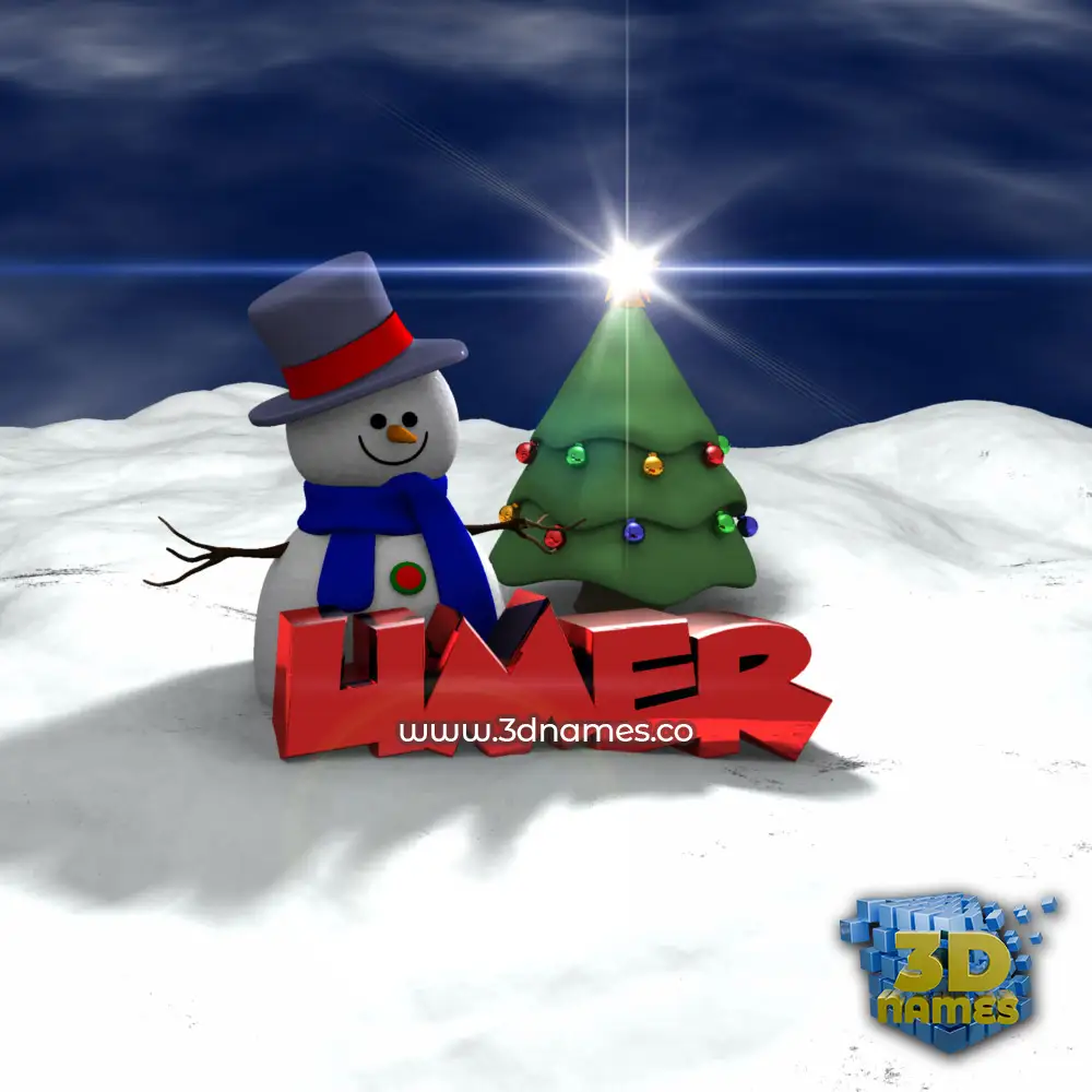 umer in Happy Xmas style - 3D name wallpaper