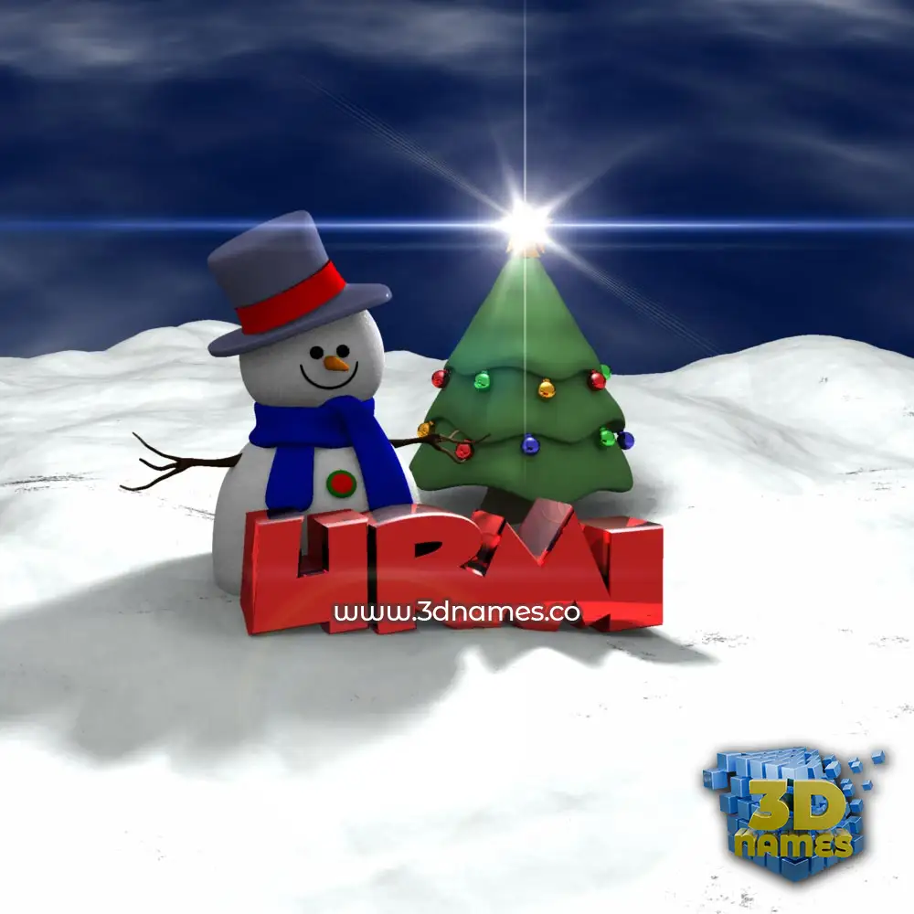 urmi in Happy Xmas style - 3D name wallpaper