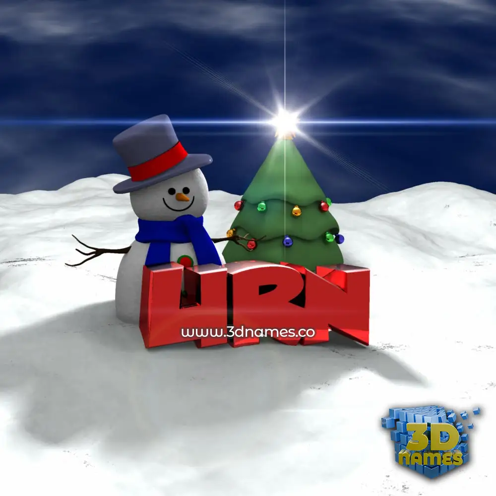 urn in Happy Xmas style - 3D name wallpaper