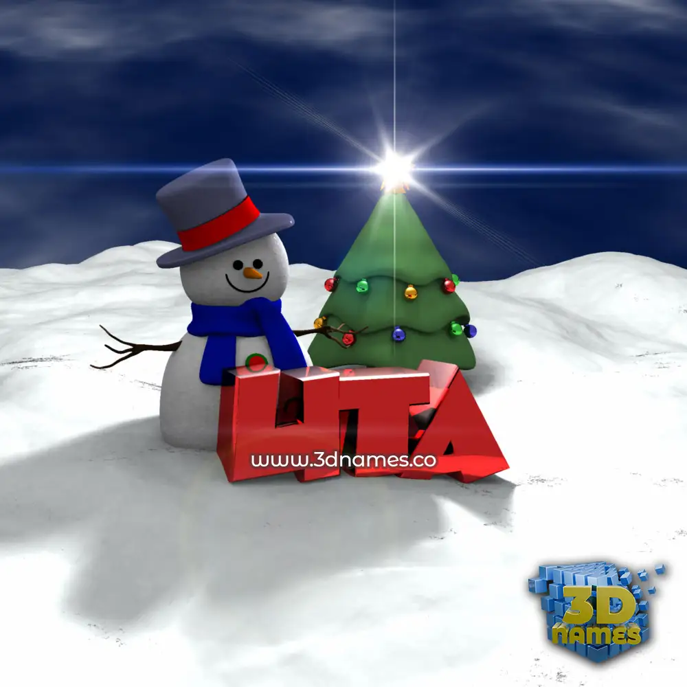 uta in Happy Xmas style - 3D name wallpaper