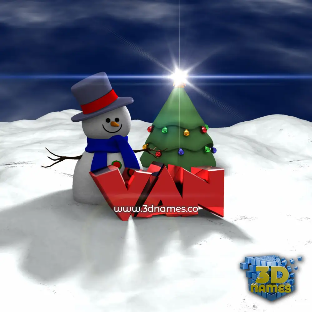 van in Happy Xmas style - 3D name wallpaper