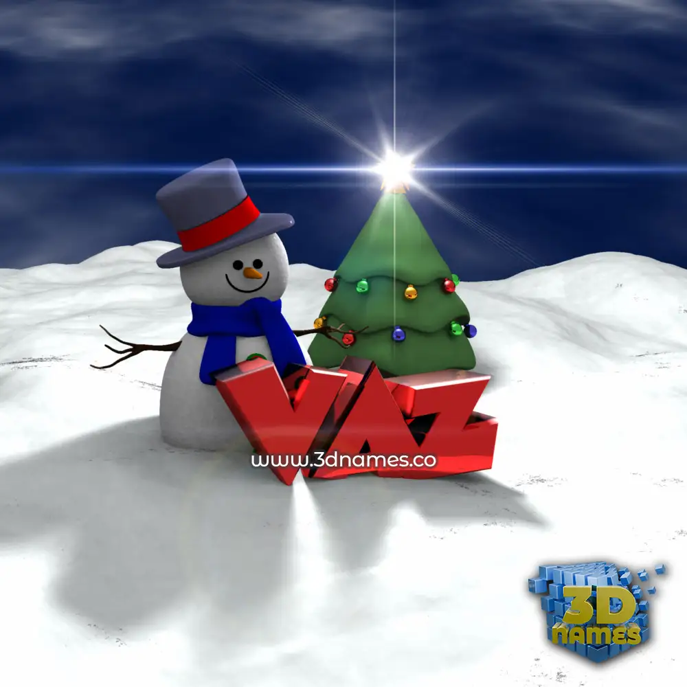 vaz in Happy Xmas style - 3D name wallpaper