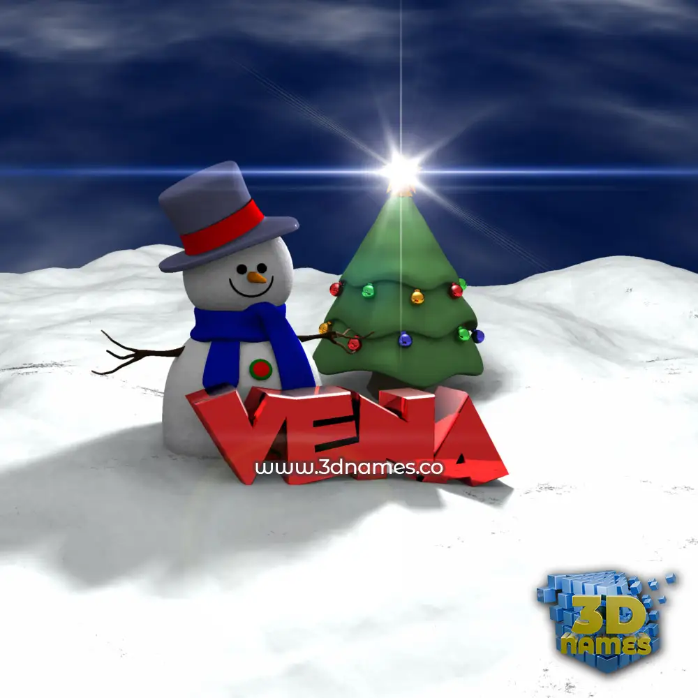 vena in Happy Xmas style - 3D name wallpaper