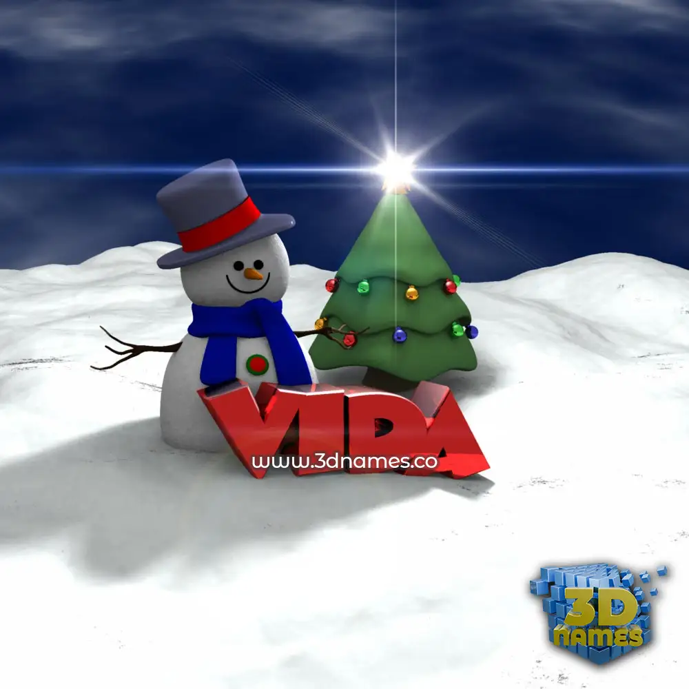 vida in Happy Xmas style - 3D name wallpaper