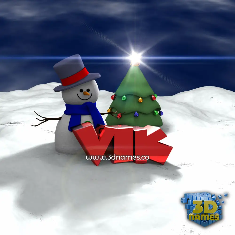 vik in Happy Xmas style - 3D name wallpaper