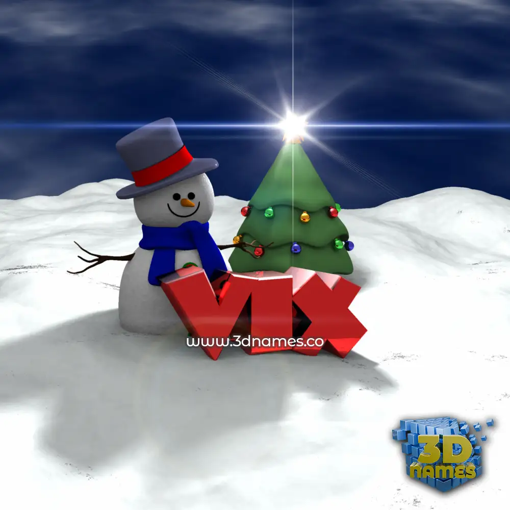 vix in Happy Xmas style - 3D name wallpaper