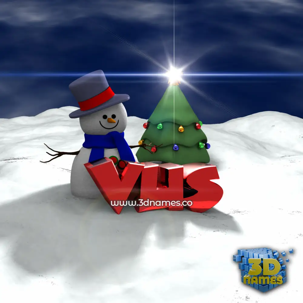 vus in Happy Xmas style - 3D name wallpaper