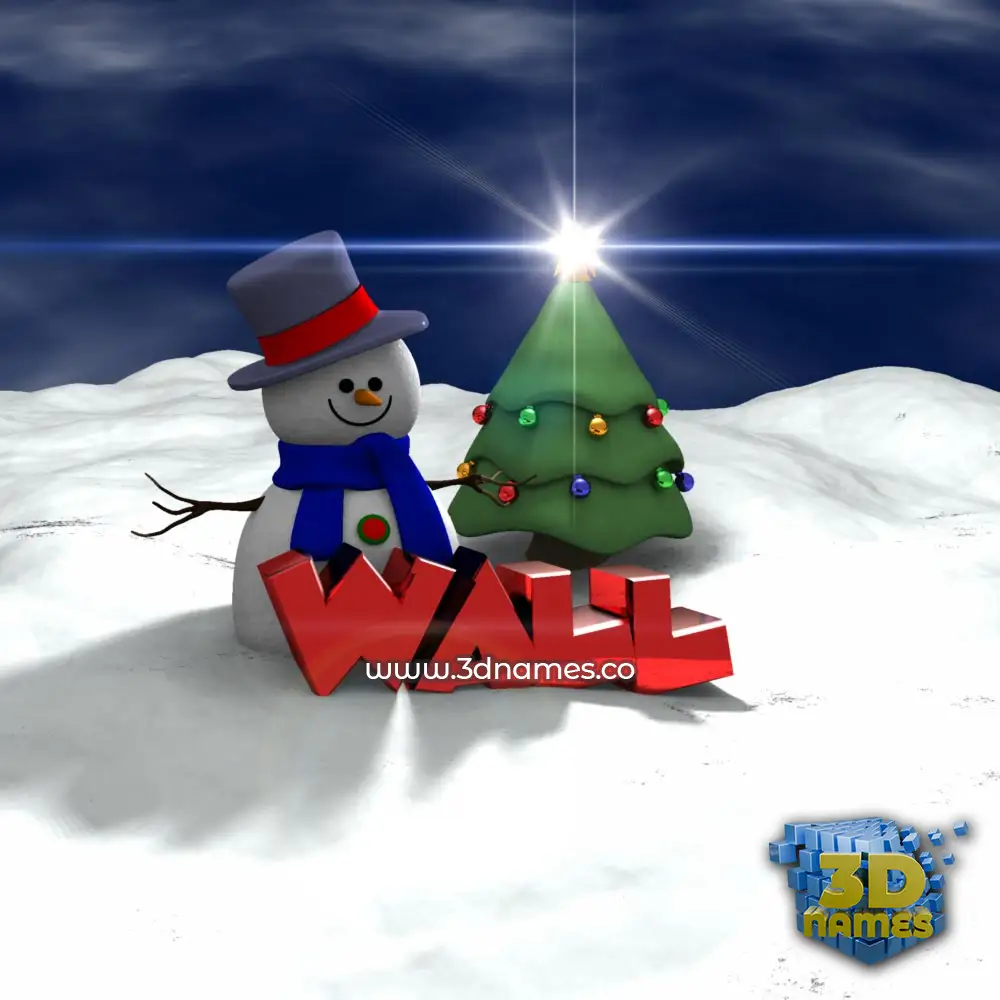 wall in Happy Xmas style - 3D name wallpaper