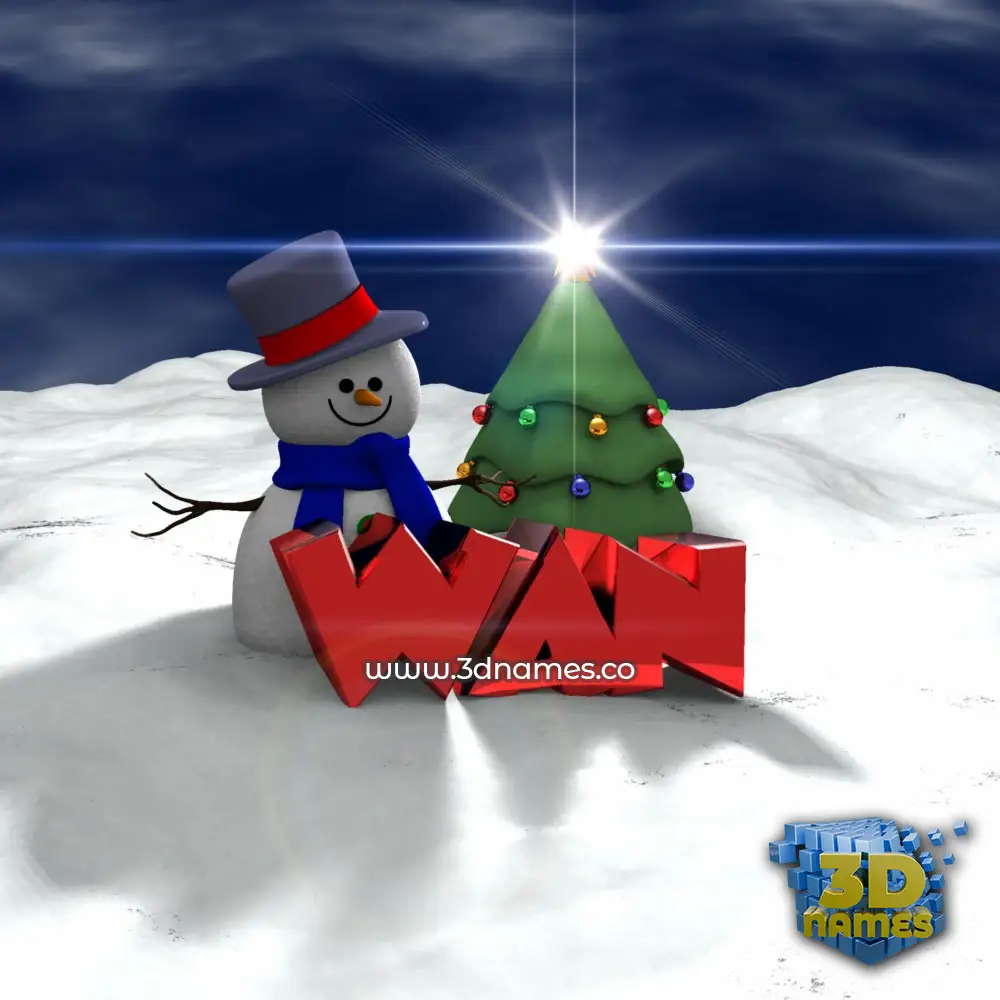 wan in Happy Xmas style - 3D name wallpaper