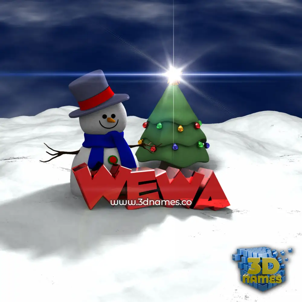 wewa in Happy Xmas style - 3D name wallpaper