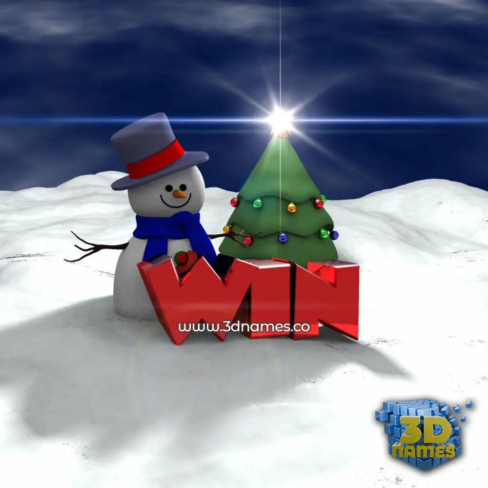 win in Happy Xmas style - 3D name wallpaper