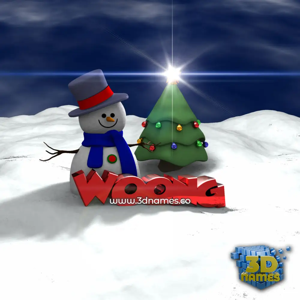 woong in Happy Xmas style - 3D name wallpaper