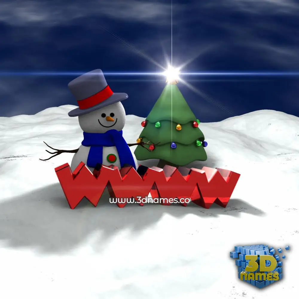 wwww in Happy Xmas style - 3D name wallpaper