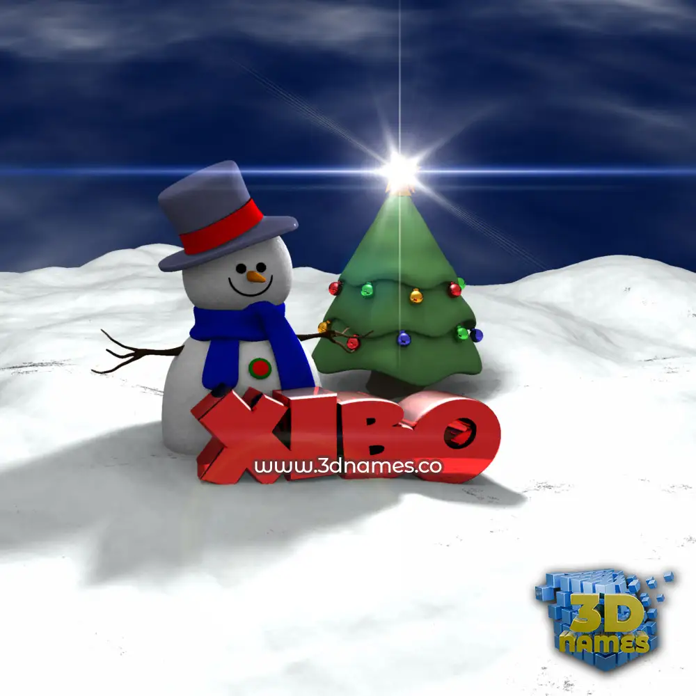 xibo in Happy Xmas style - 3D name wallpaper