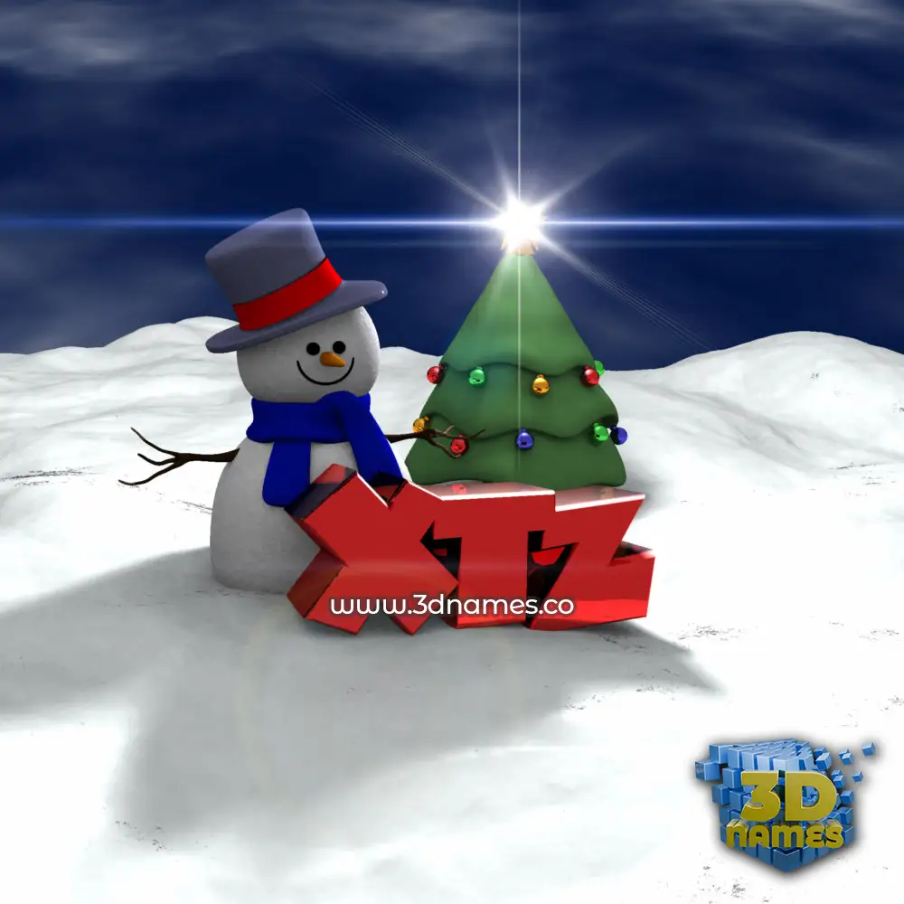 xtz in Happy Xmas style - 3D name wallpaper