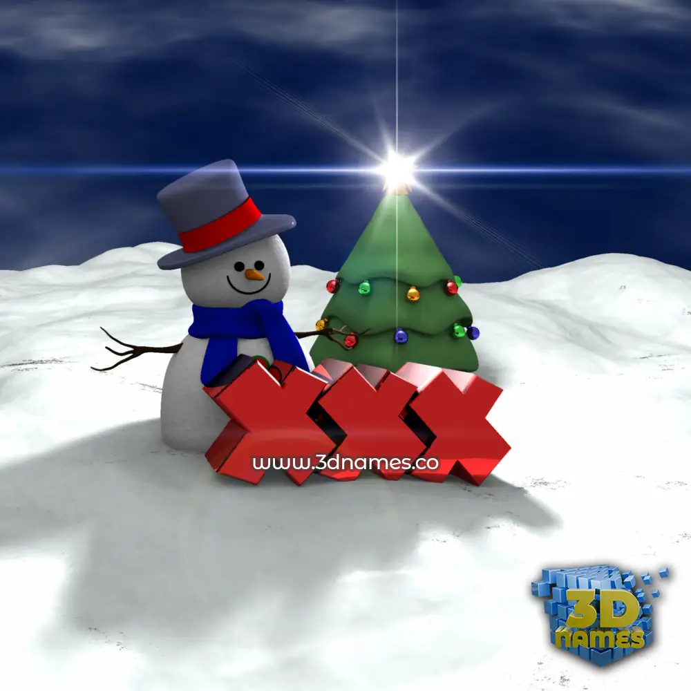 xxx in Happy Xmas style - 3D name wallpaper