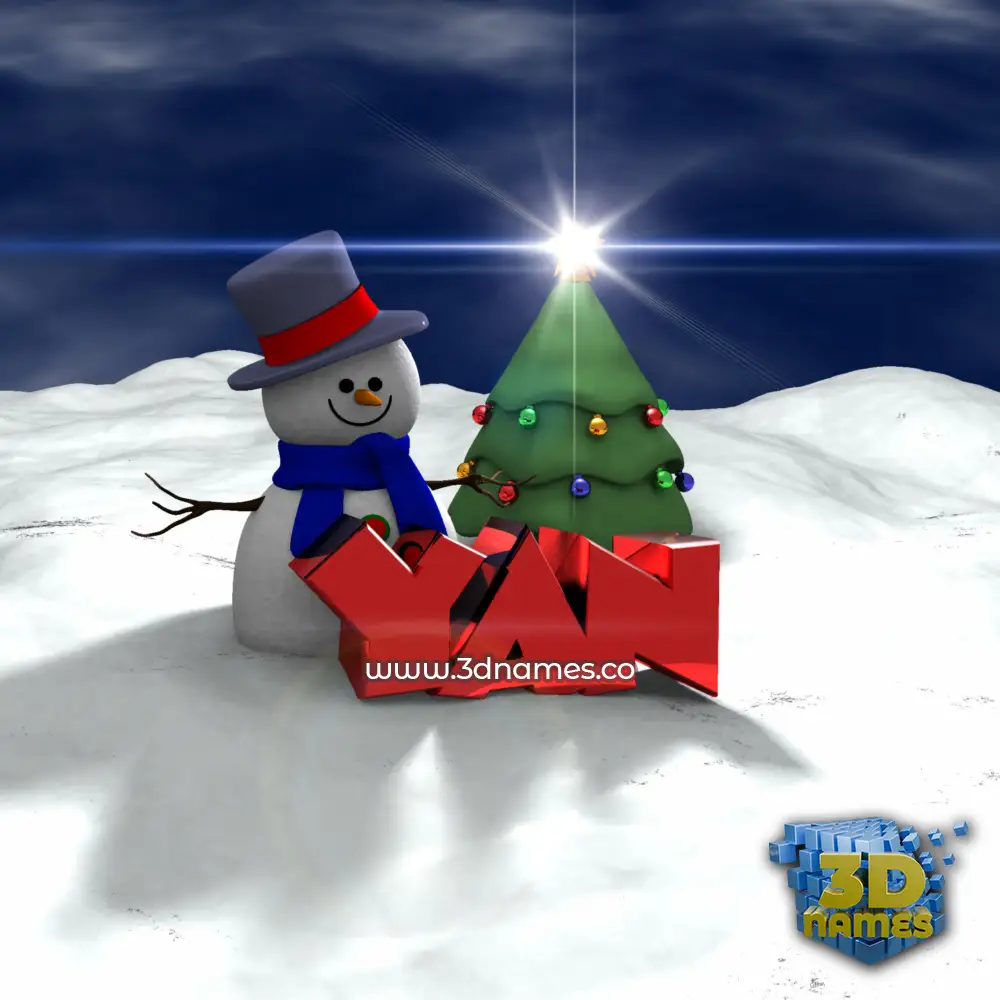 yan in Happy Xmas style - 3D name wallpaper