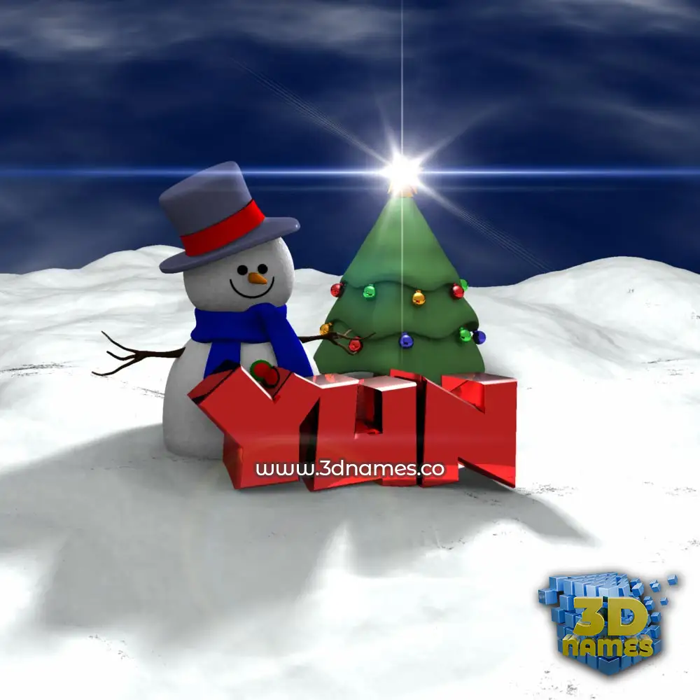 yun in Happy Xmas style - 3D name wallpaper