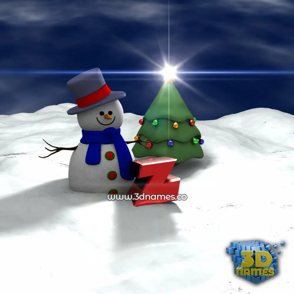 z in Happy Xmas style - 3D name wallpaper